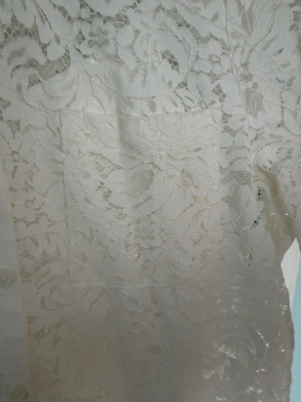 Simply Vera Vera Wang White Lace Button-Down Shirt - Picture 3 of 8